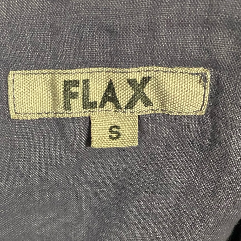 FLAX Linen Gray Open Front Drape Vest Sleeveless Side Pockets Resort Wear Small - Picture 13 of 16